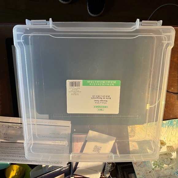NWOT- 2  12x12 Clear Plastic Storage Cases by Tidy Ordonnez - Picture 3 of 4